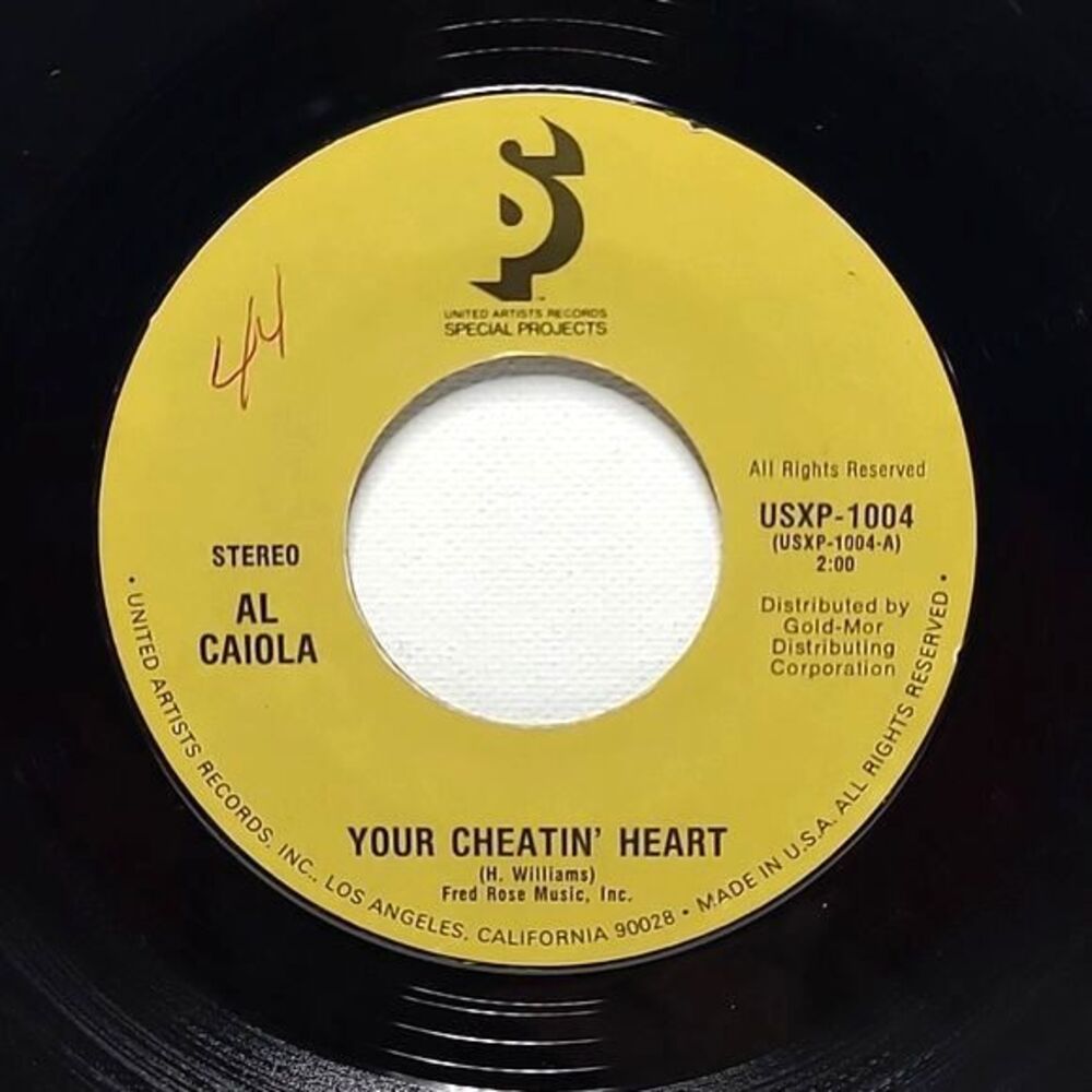Al Caiola “Your Cheatin’ Heart/Play a Simple Melody” 45 RPM United Artists Jazz